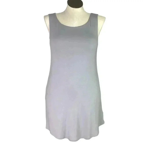 LOGO Lori Goldstein Tank Top Womens L Gray Sleeveless Rayon Blend Knit - Picture 1 of 4